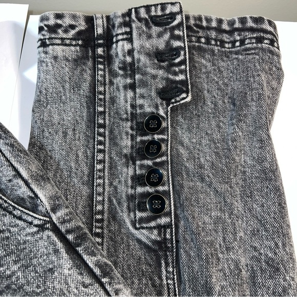 NWOT Ulla Johnson Carmen Acid Washed Blk Button Ankle Straight Fit Jeans Size 6 - Picture 9 of 15